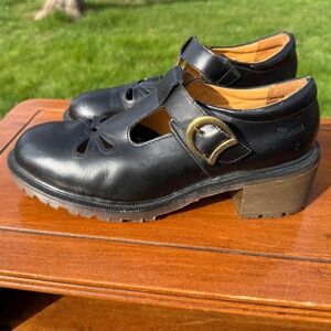 Rare Vintage Dr Martens Womens UK 7 US 9 Black Babies Chunky Mary Jane Shoes.